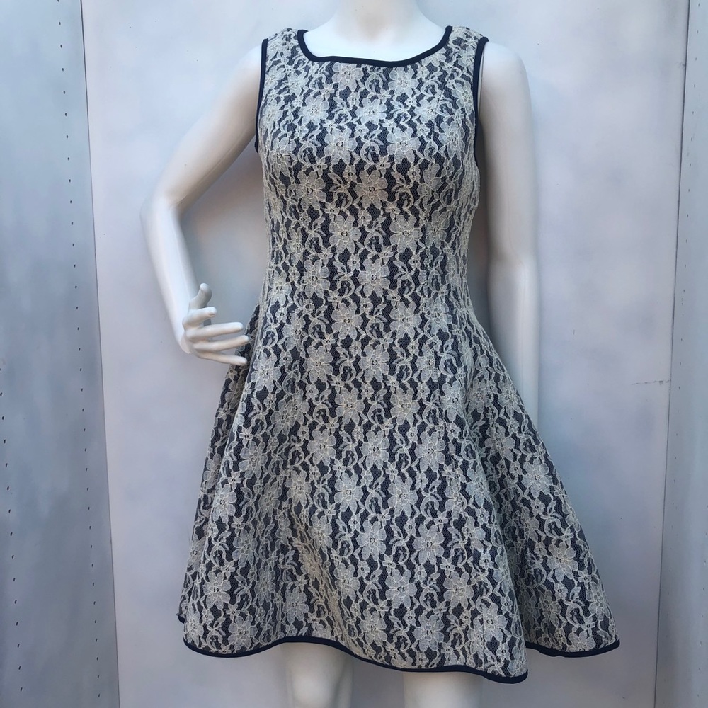miami Laced Blue/Beige Mini Dress Size S